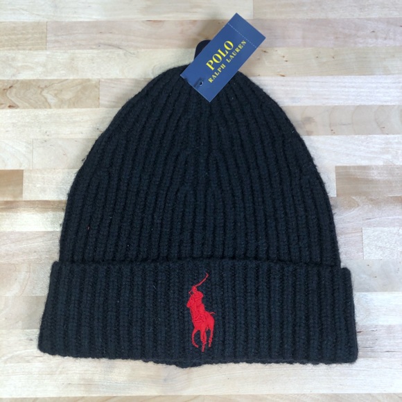 Polo Ralph Lauren Other - Polo Ralph Lauren Wool Big Pony Ribbed Beanie